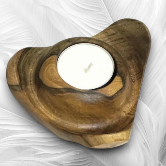 Handcrafted Natural Wooden Tealight Candle Holder – Organic Rustic Home Décor - Picture 6 of 6